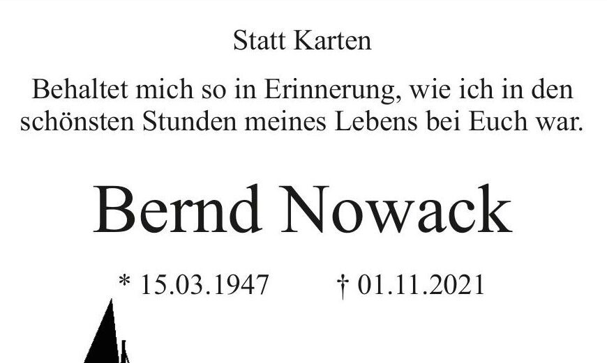 In Erinnerung an Bernd Nowack