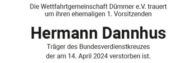 Hermann Dannhus ist verstorben
